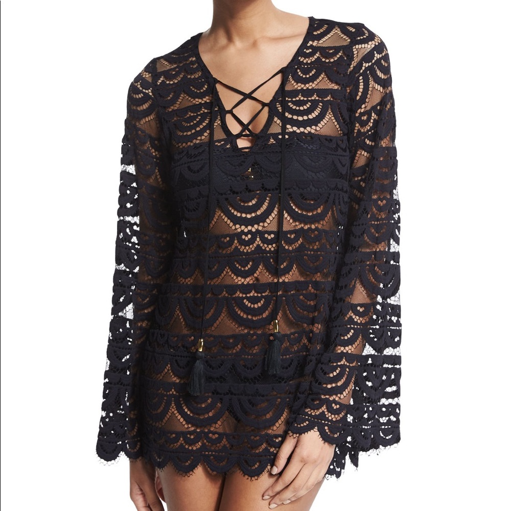 PilyQ Noah Black Tunic Coverup